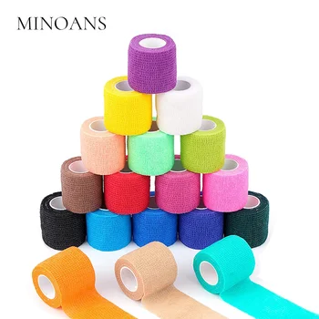 MINOANS Colorful Self Adhesive Elastic Bandage 4.5m Sport Elastoplast Wrap Tape For Finger Ankle Palm Shoulder Knee Support Pads