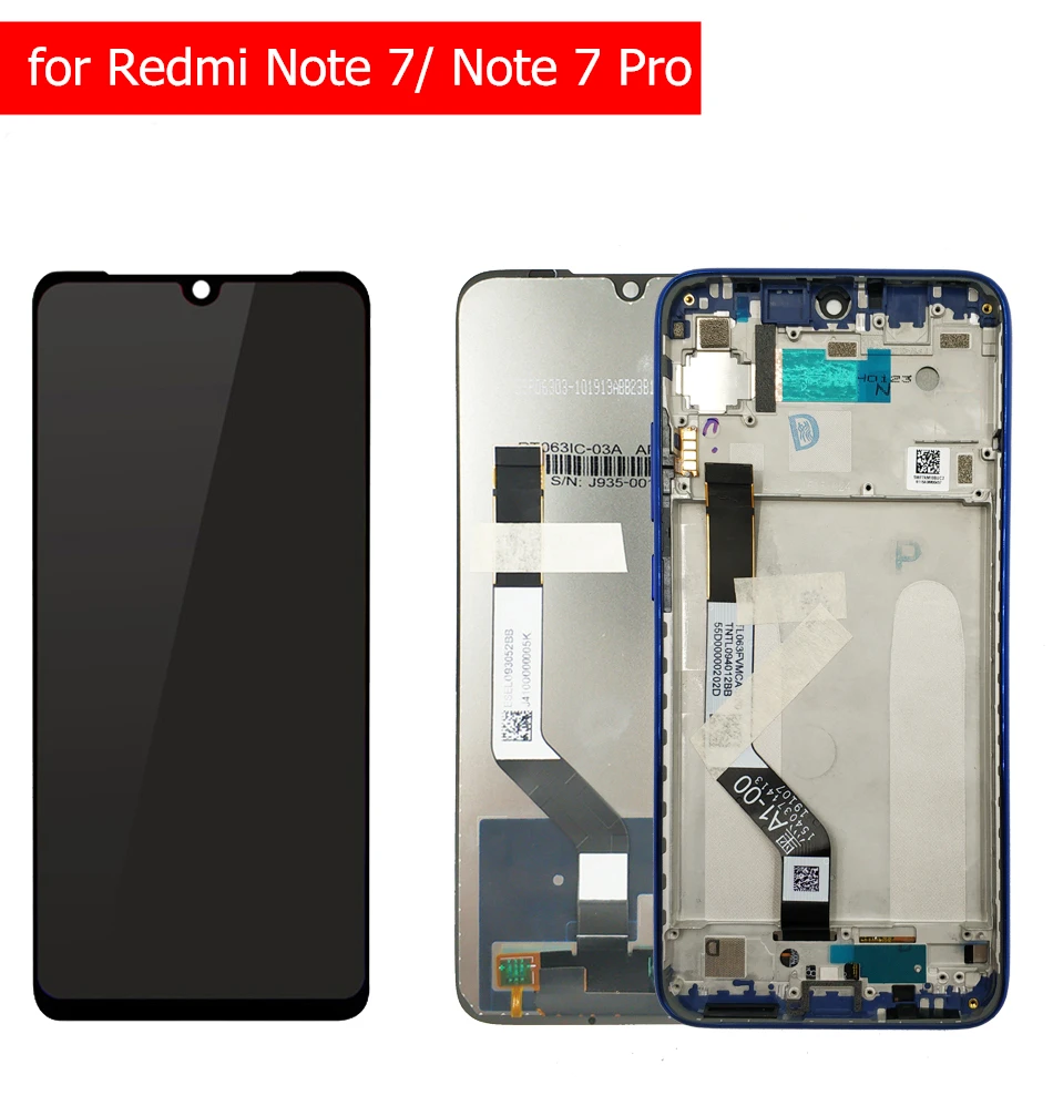 

6.3" Display For Xiaomi Redmi Note 7 LCDs Display and Touch Screen Digitizer Assembly with Frame For Redmi Note 7 LCDs screen