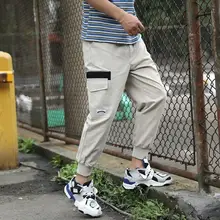 Новинка, мужские узкие брюки с боковыми карманами, для бега, Vogue, мужские повседневные длинные штаны, с завязками на лодыжке, брюки-карго, спортивная одежда, повседневная одежда, штаны-шаровары