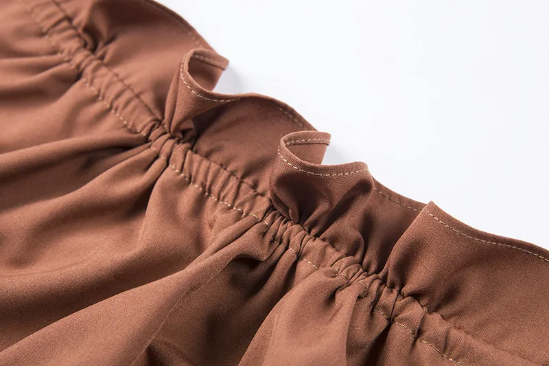 Lin сексуальный коричневый спагетти комбинация на бретельках модная эластичная талия женский укороченный топ винтажная открытая Повязка Женская сорочка Прямая поставка