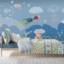 Beibehang пользовательские обои рисованная детская комната космический корабль гостиная спальня диван ТВ фон стены 3d обои