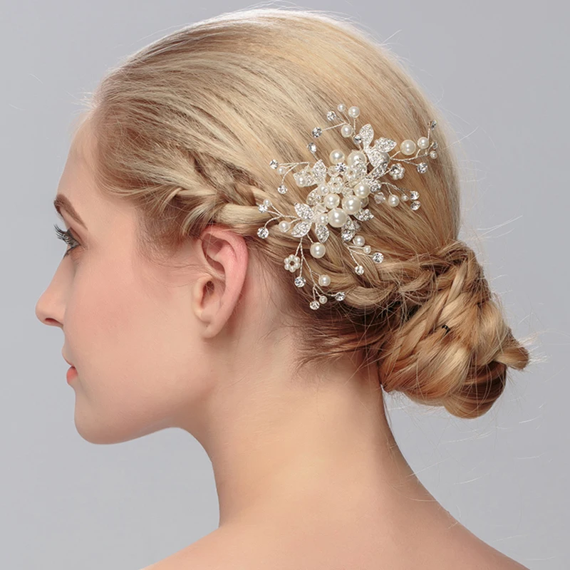 Handmade Pearl Hair Comb Bride Wedding Hair Accessories Bridal Headpiece Jewelry for Women Party Headwear Prom Bridesmaid Gift