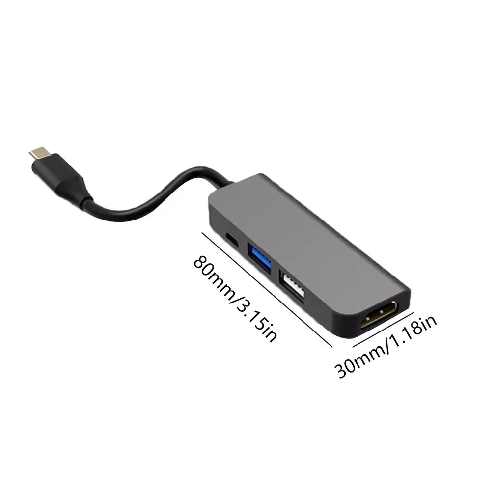 USB C концентратор USB-C к HDMI 4K концентратор USB 3,0 адаптер PD/порт зарядки Micro USB для MacBook Pro samsung Galaxy S8 type C концентратор