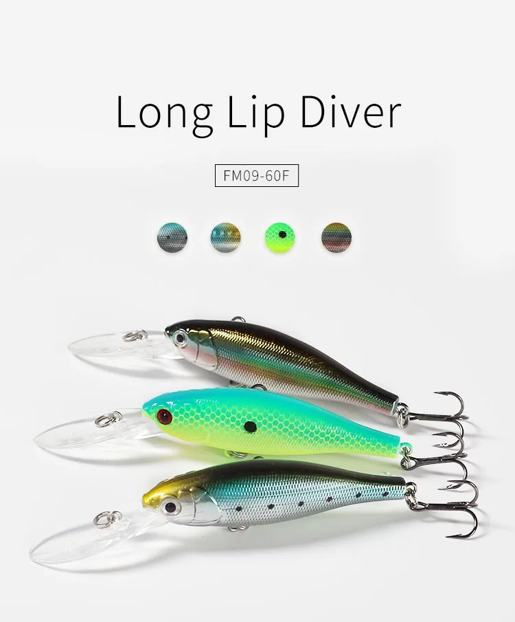 Deep Diver Minnow Shad 60 мм 7 г плавающая глубина 2,0 м Рыбная приманка вобблер для бас щуки