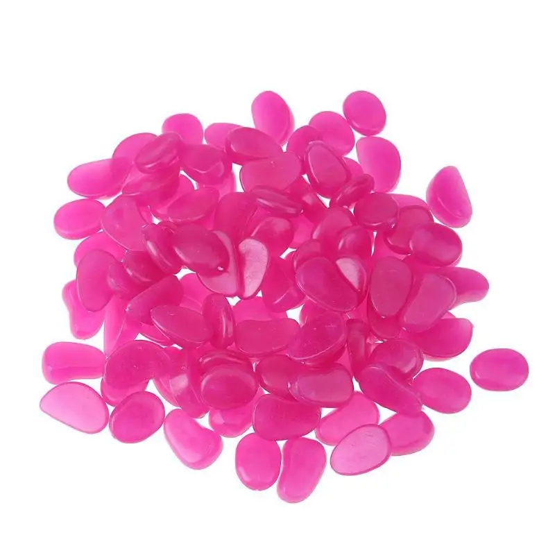 50/100pcs Garden Pebbles Glow Stones Rocks for Walkways Garden Aquariums Fish Tank Crafts Decor Luminous Stones Pebbles - Цвет: 50PC Purple