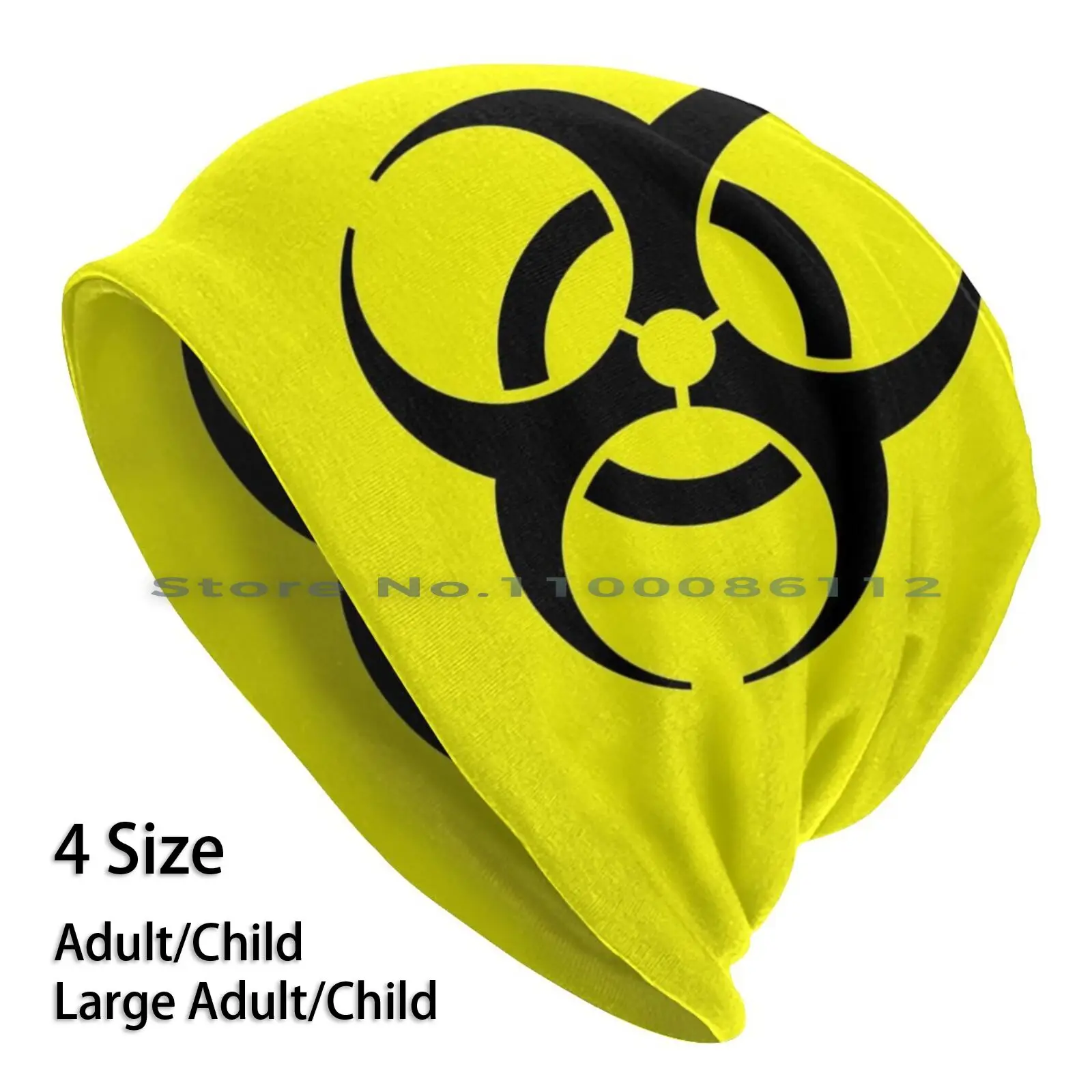 Berretti A Rischio Biologico Cappello A Maglia Simbolo Di Rischio Biologico Avvertimento Pericolo Infezione Emblema Biologico Distintivo Logo Radiazio