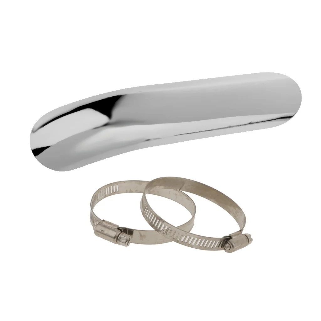 Cool Plating Motorcycle Smooth Exhaust Muffler Pipe Heat Shield Cover Rear Guard White