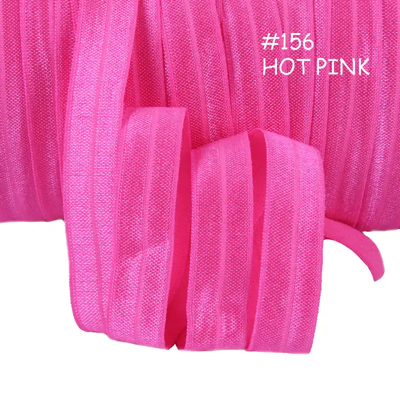 156 hot pink 100 ярдов/рулон) 5/" сплошной цвет враг на голову эластичная повязка для головы - Цвет: 156 hot pink