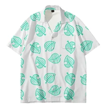 Men's Animal Funny T Shirt Teens Boy Game Gift Casual Short Sleeve Hawaiian Shirt Men Button Down Floral Pineapple Print Shirts