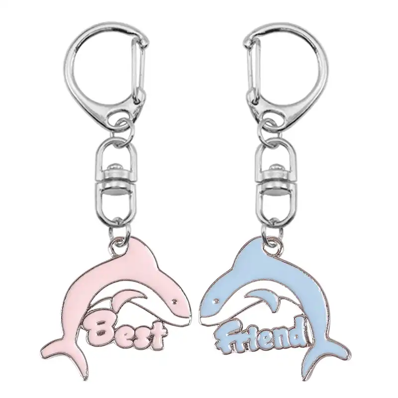 ファッションかわいい漫画親友イルカ動物のキーホルダーペア学生友情ペンダントllaverocarスクールバッグアクセサリー キーホルダー Aliexpress