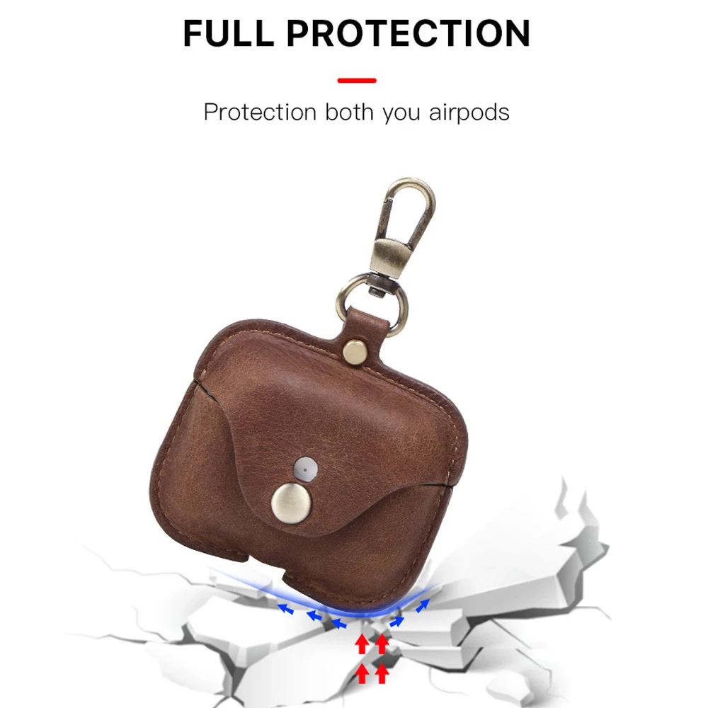 Ретро чехол из натуральной кожи для AirPods Pro, противоударный чехол для AirPods 3, чехол для зарядки Airpod Pro, пылезащитный чехол