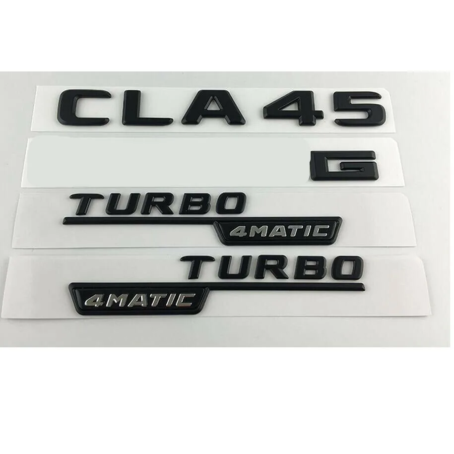 Matte Black Черный CLA45 для A M G TURBO 4matic Багажник крыло значки-эмблемы - Цвет: Matte Black