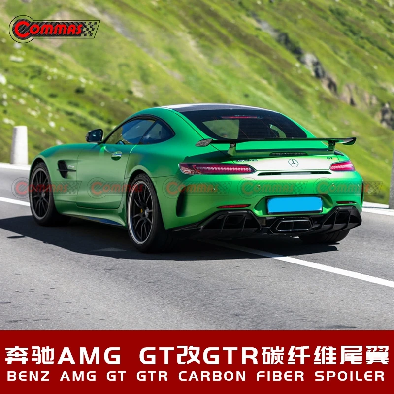 

FOR Mercedes Benz GT GTS GTR AMG Coupe 2015+ high quality Carbon Fiber Rear Roof Spoiler Wing Trunk Lip Boot Cover Car Styling