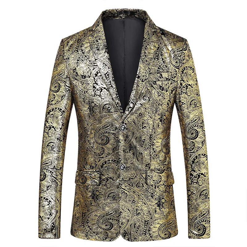 

2019 New Style Leisure Suits for Men Bronze Suit Slim Fit Tops-Style Coat Trend Large Size Single West 901