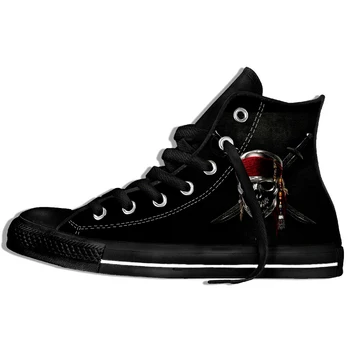 

2019 Latest Fashion Cartoon Sneakers High Quality Jolly Roger Skull & Crossbones Pirate Flag Lightweight Shoes