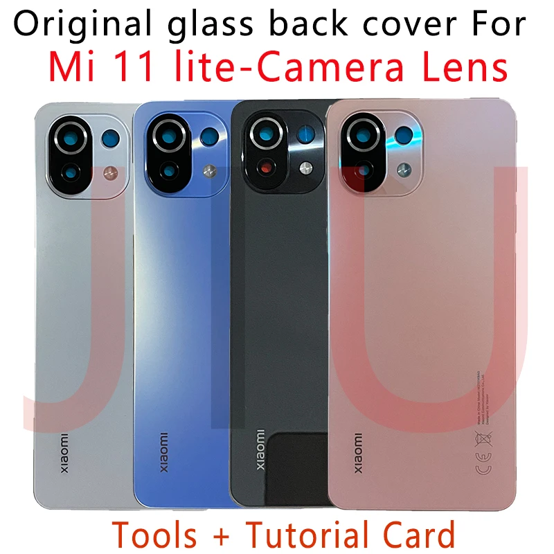Original Back Cover Glass For Xiaomi Mi11 Lite Battery Housing Door Cases mi 11lite back Replacement | Мобильные телефоны и
