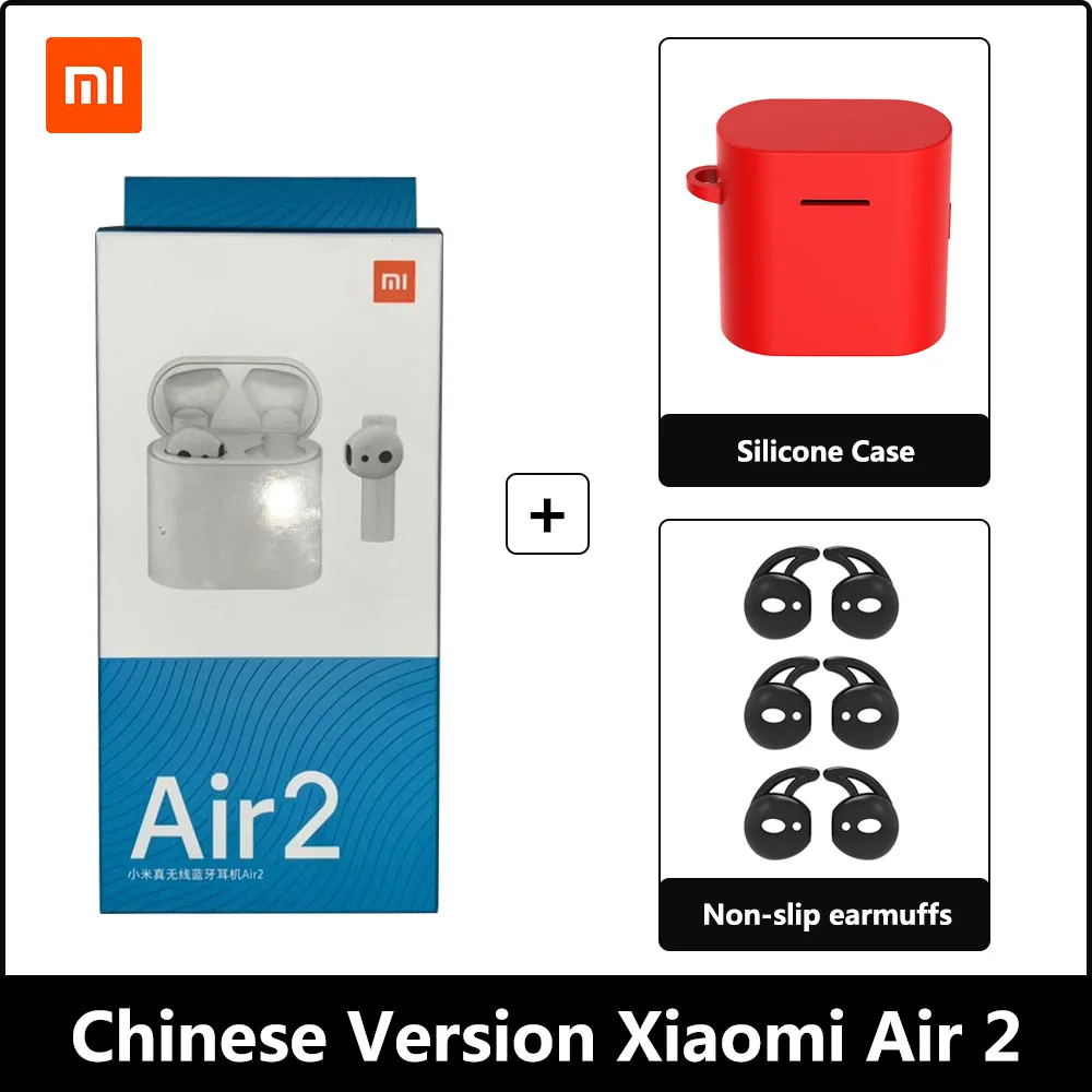 with red case Предпродажа Xiao mi Airdots Pro 2 беспроводные наушники TWS mi True Earbuds Air 2 HD качество звука Dual mi C ENC LHDC Tap стерео управление - Цвет: with red case