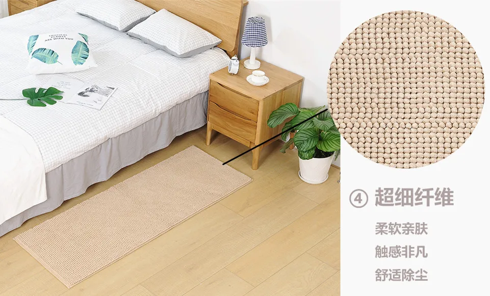 Amazon Bathroom Bath Mat Chenille Shorthair Water-Absorbing-Slip Mat Bedroom Bed Edge Pedal Rug