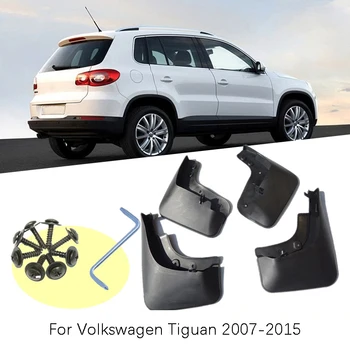 

Set of 4 car Front and Rear Splash Guard Mud Flaps mudguards fender For Volkswagen Tiguan 2008-2015 with logo car Accessories