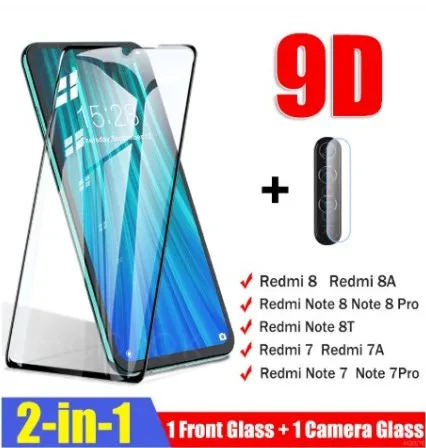 2 в 1 закаленное стекло для Xiaomi Redmi Note 7 8 Pro 8T Защита экрана для Redmi 8 8A 7 7A Note 8 Pro защитное стекло|Защитные стёкла и плёнки| | АлиЭкспресс
