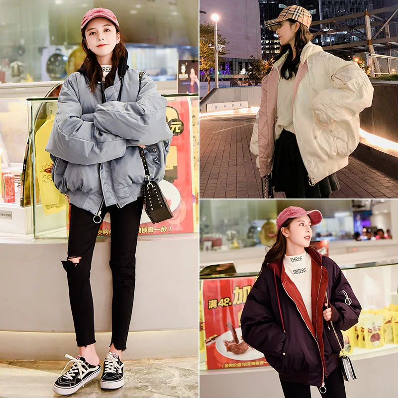 Madame New Qian Sydney в году носит тот же зимний двусторонний бейсбольный костюм с оригинальным коротким свободным Bf Бейсбольным костюмом C