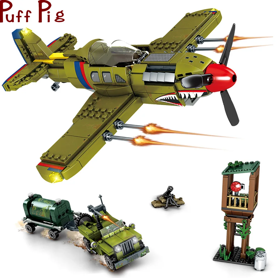 

649pcs Military AirPlanes Transport Building Blocks Legoingly City Pearl Harbor DIY bricks Educational Toy for children Boy