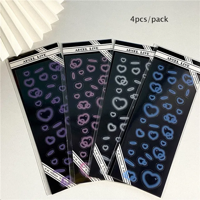 New Arrival Dark Style 1/4/9pc/8pc/6pc Full Set Series Decorative Stickers Kawaii Kpop Idol Card Album Sticker Korean Stationery 4 pcs pack