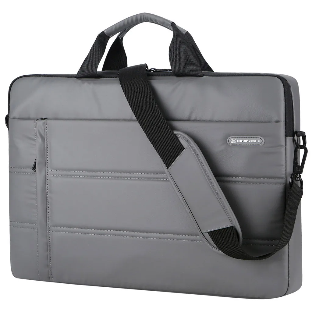Модная мужская сумка Повседневная деловая сумка для ноутбука нейлоновая кожаная клатч мужская деловая сумка водонепроницаемый груз сумка-мессенджер - Цвет: Gray