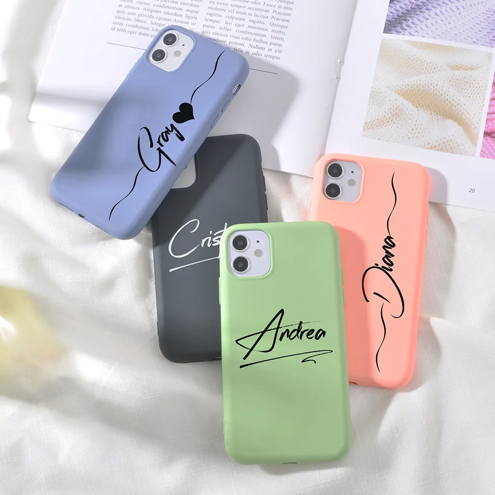 Name Custom Phone Case for Apple iPhone 13 Pro Max 12 Silicone 11 Funda 8 Plus SE 2020 X XS XR 6 6s 7 Couples DIY Coque Gifts iphone 13 pro max cover