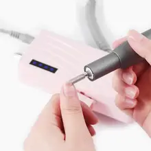 Полировальная машинка для ногтей 35000 об/мин, Электрический Мощный сверлильный станок для ногтей, портативный сверлильный Набор для маникюра, яркий светодиодный, без тени