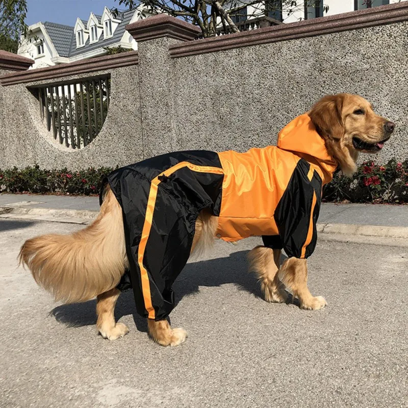 Spring Summer Pet Apparel For Rainy Day, Waterproof 4 Legs Snow Raincoats For Medium Large Dogs Simple Fashion Dog Raincoat