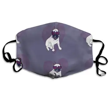 

CIGOCI French Bulldog Puppy Dog with Heart Shape Glasses Dustproof Earloop Mouth Mask for Women Men, Pollen Painting Outdoor