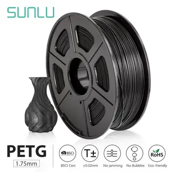 

SUNLU PETG 3D Printer Filament 1.75mm Dooling Gift Material Hot Sale Black Color PETG 3D Filament Consumables 1KG/2.2LBS