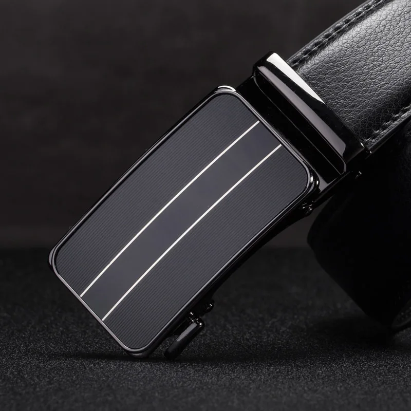 

Genuine Leather belts for men Ratchet Belt Male Automatic Buckle high quality Belts black Strap Cummerbunds cinturon hombre