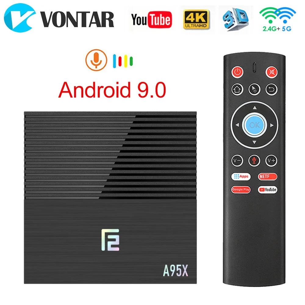 Смарт ТВ приставка VONTAR A95X F2 4 ГБ 32 Android 9 0 поддержка Amlogic S905X2 1080p 4K youtube A95XF2