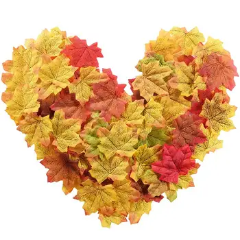 

100Pcs/Pack Photo Scene Props Artificial Maple leaves Scrapbooking Craft Maple Leaves Thanksgiving Accessories 8*8CM