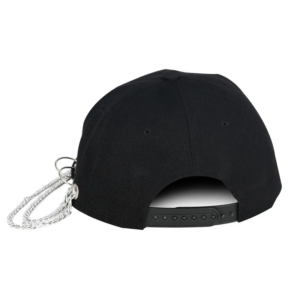 Черная кепка в стиле панк, хип-хоп, железная цепочка, плоская кепка с заклепками, Спортивная дышащая Кепка для папы, Кепка для пирсинга, бейсбольная кепка s Snapback, джазовая Детская кепка