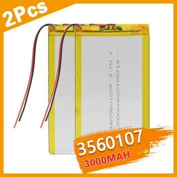 

3560107 Model Lithium Polymer Battery 3.7V Li ion 2Pcs 3000MAH Battery High Capacity Rechargeable Cell Replacement 107x60x3.5mm