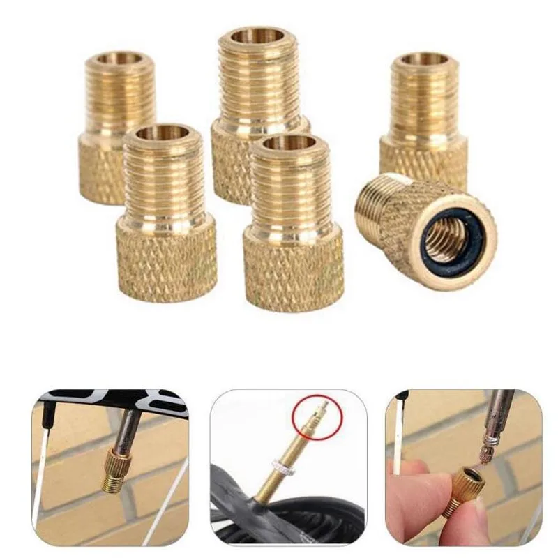 2PCS Bicycle Valve Adapter Pump Bicycle Convert Presta to Schrader