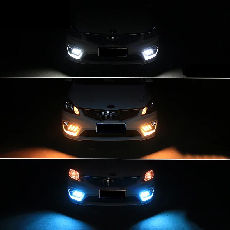 Lsrtw2017 светодиодный фонарь для фар автомобиля многоцветная Лампа для Kia K2 Rio аксессуары для формовки интерьера