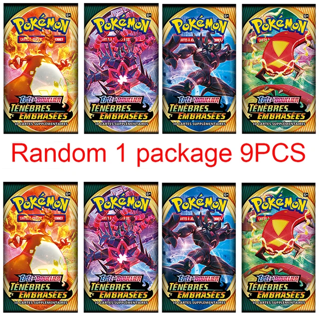 9PCS French Pokemon Cards Sword And Shield Battle Styles Full Sealed Retail Box Evolving Skies Pokemones Card For Children Gifts French  D 1 package