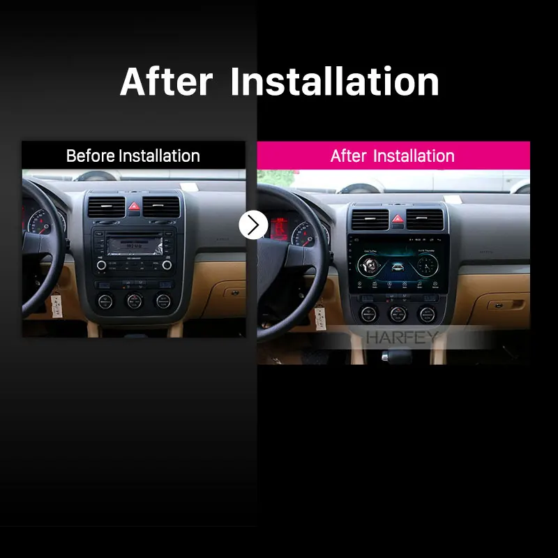  Harfey Car GPS 2Din Android 9.1 Auto Radio 10.1'' Navi for VW Volkswagen Sagitar 2006-2010 Auto A/C