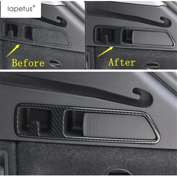 

Lapetus Accessories Fit For Audi Q5 2018 - 2020 Rear Trunk Tailgate Door Multifunction Hook Frame Molding Cover Kit Trim / ABS