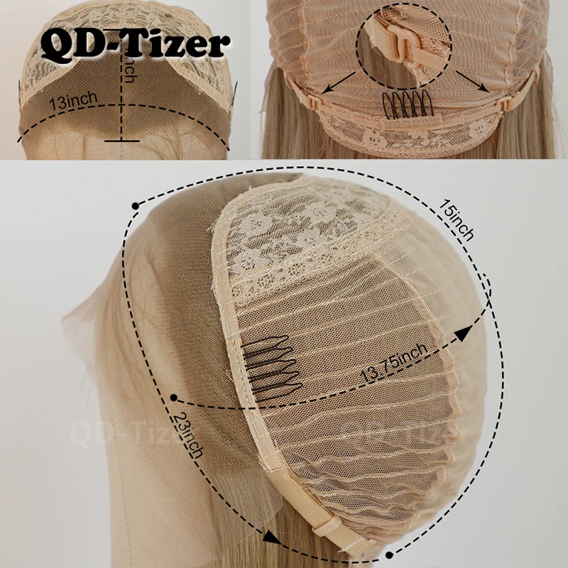 QD-Tizer Glueless синтетические парики на кружеве с детскими волосами термостойкие Glueless длинные прямые светлые парики