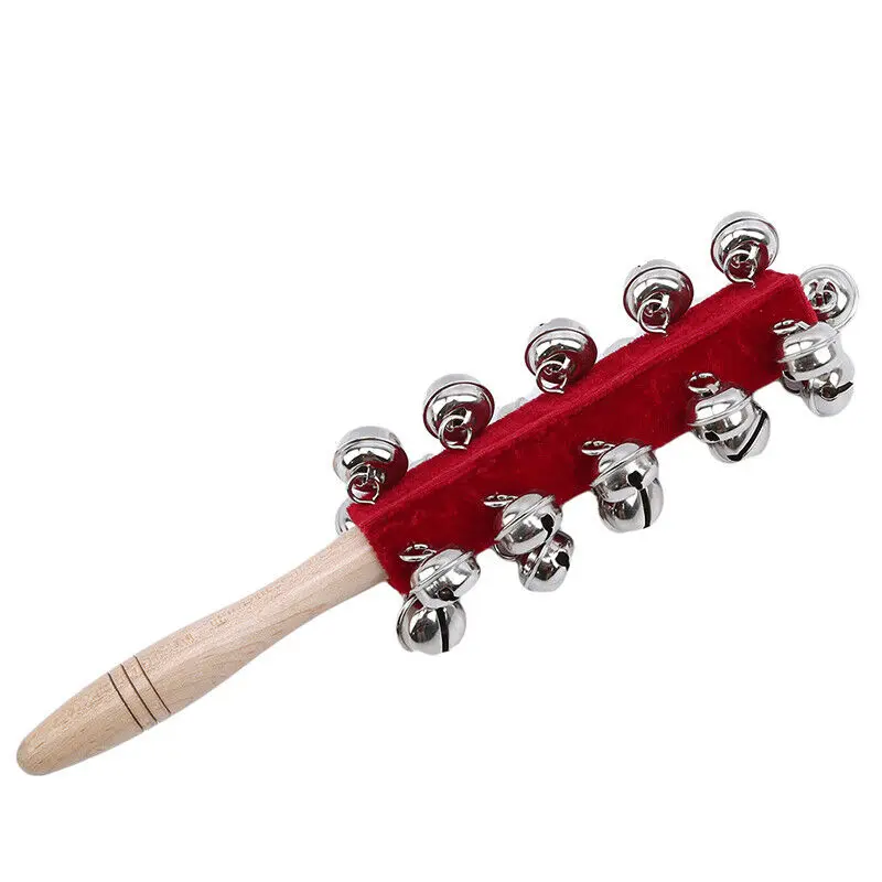 

Children Rattle Hand Jingle Bell Children Rainbow Bell Wooden Handle Cross Rattle Musical Instrument Early Educational Toy