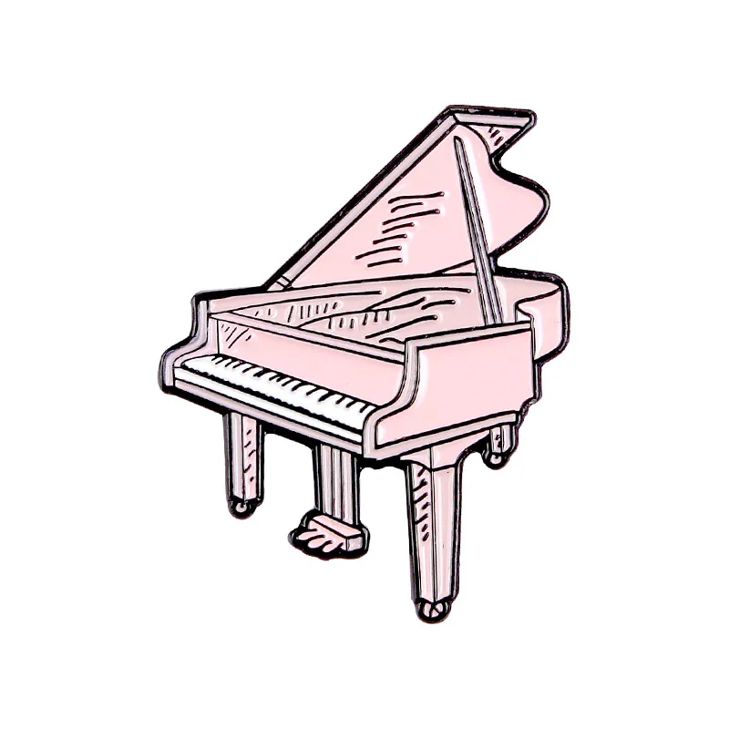Розовая коллекция эмалированные булавки мультфильм рекордер машинка пианино броши в виде губной помады джинсовая рубашка рюкзак подарок для друзей Дети Женщины - Окраска металла: XZ1266
