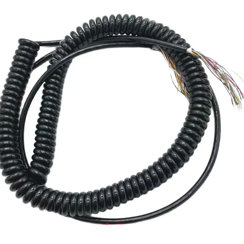 12-26 Cores Spring Spiral Coiled Cable for CNC Handheld Encoder Manual Pulse Generator MPG cnc handwheel