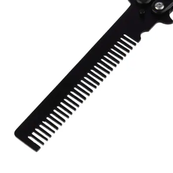 

Salon Stainless Steel Folding Practice Training Butterfly Style Knife Comb hairbrush Styling Tools Black/Silver Cool hair brush