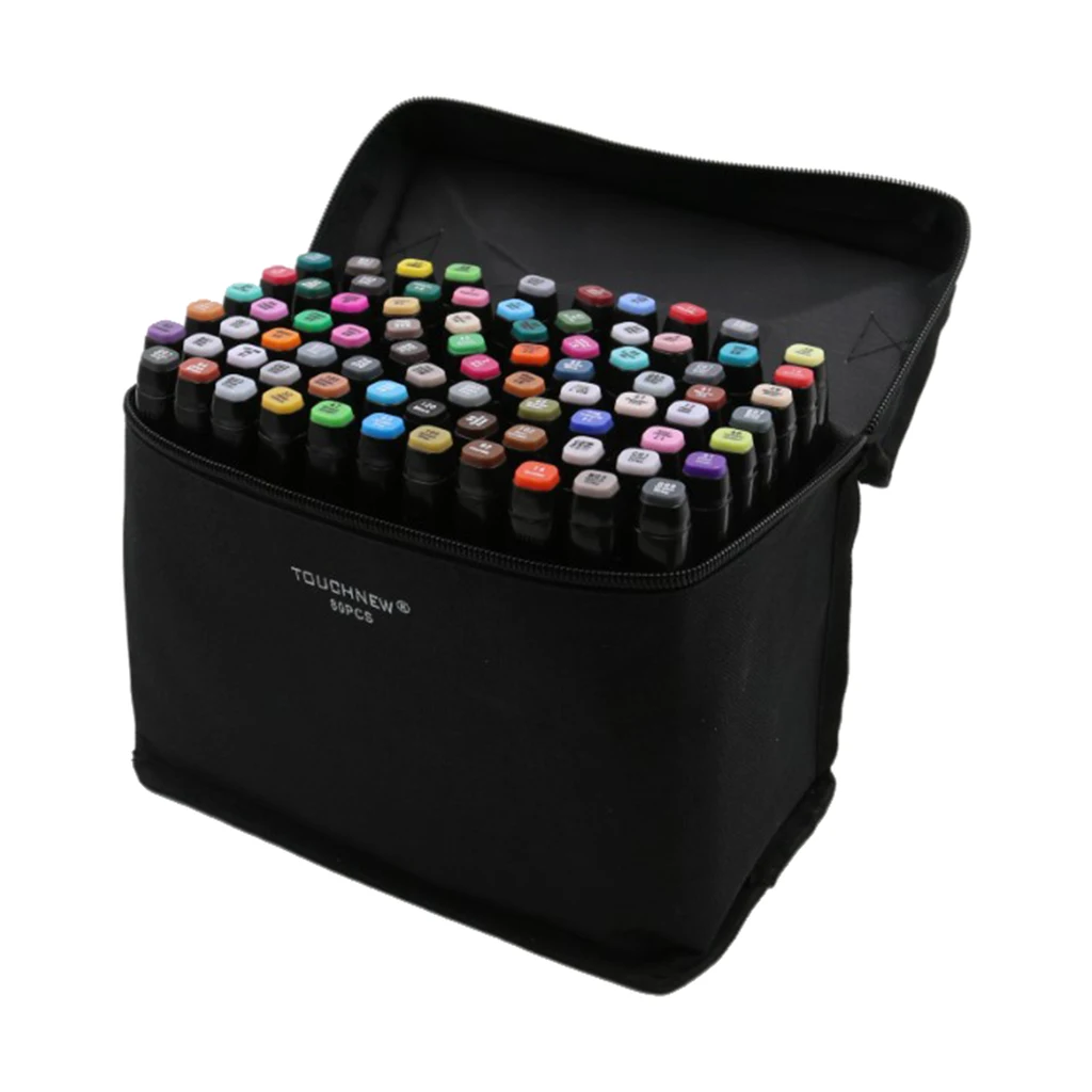 80 Colors Dual Head Brush Water Fine Broad Tip Set Drawing Based Art Marker Pens