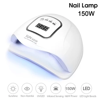 

150W Sun X5 MAX Nail Gel Lamp Lamp LED Nail Dryer with LCD Display Nail DIY Manicure Tools UV for All Gel Varnish Ice Lamp #YU-4